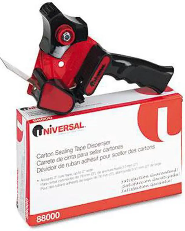 Alt view image 2 of 4 - Handheld Box Sealing Tape Dispenser, 3" Core, Metal/Plastic, Black & Red