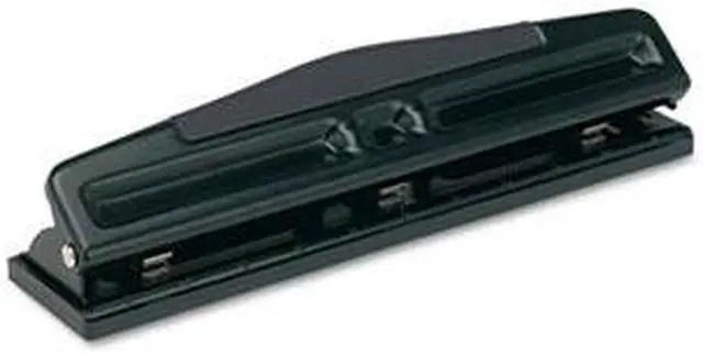 Alt view image 2 of 2 - 12-Sheet Deluxe Two- And Three-Hole Adjustable Punch, 9/32" Holes, Bla
