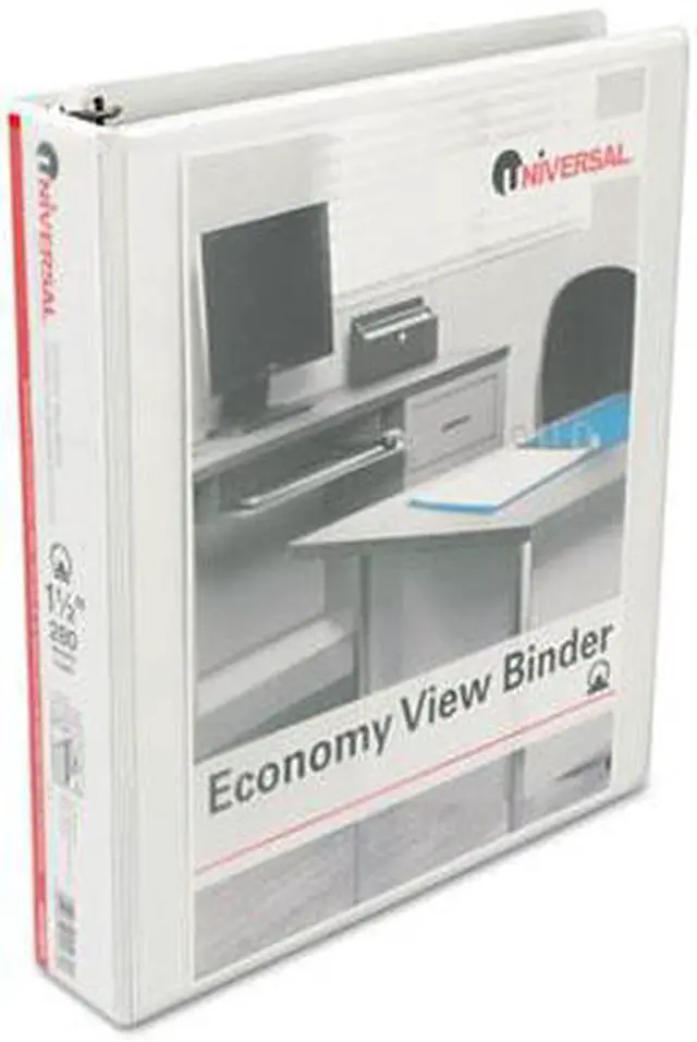 Main image of Round Ring Economy Vinyl View Binder, 1-1/2" Capacity, White