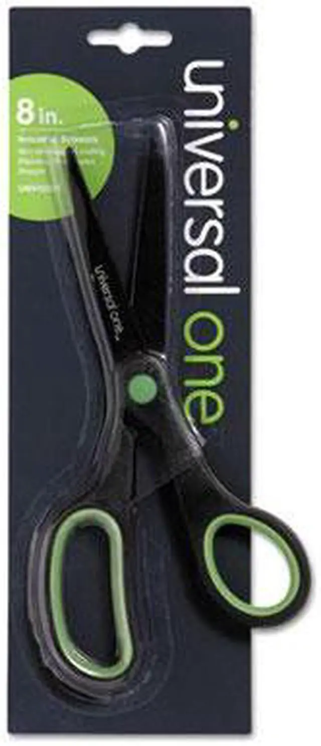 Alt view image 2 of 2 - Industrial Scissors, 8" Length, Straight, Black Carbon Coated Blades, Black/Blue