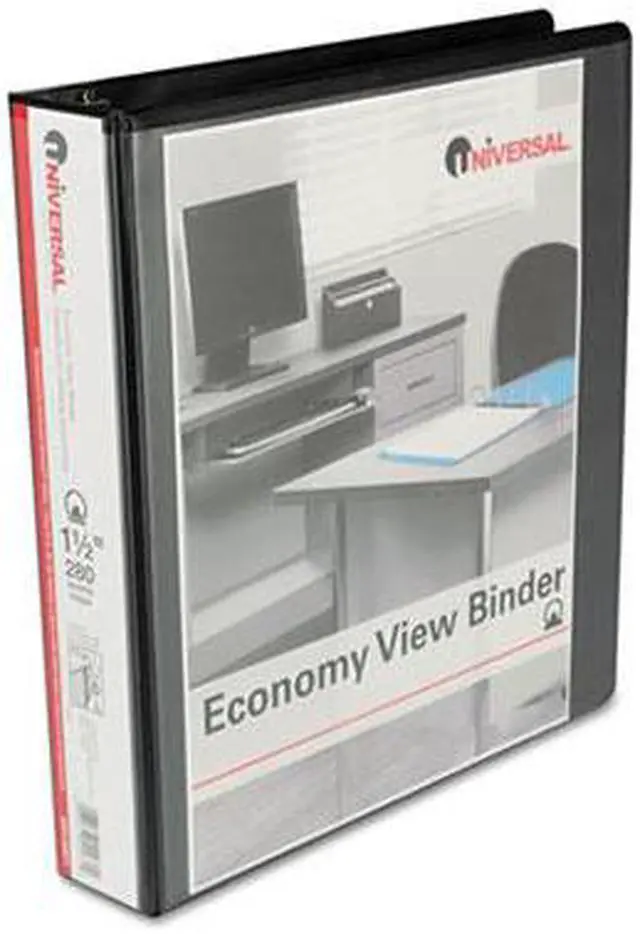 Main image of Round Ring Economy Vinyl View Binder, 1-1/2" Capacity, Black