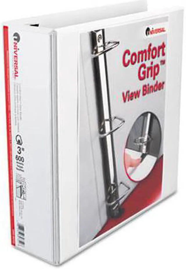 Main image of Comfort Grip Deluxe Plus D-Ring View Binder, 3" Capacity, 8-1/2 X 11, White