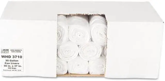 Alt view image 2 of 13 - Ultra Plus High Density Can Liners 30gal 10 Microns 30 x 37 Natural 500/Carton
