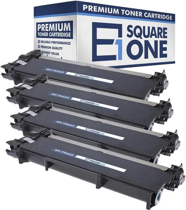 Main image of eSquareOne Compatible High Yield Toner Cartridge Replacement for Brother TN660 TN630 (Black, 4-Pack)