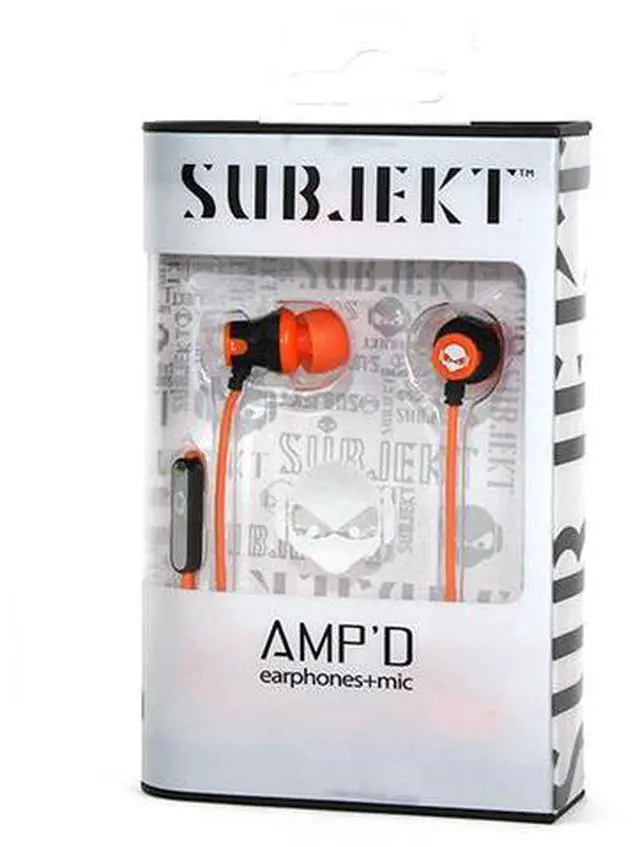 Alt view image 2 of 7 - Subjekt AMP-M1152 AMP'D Earphones with Microphone - Orange