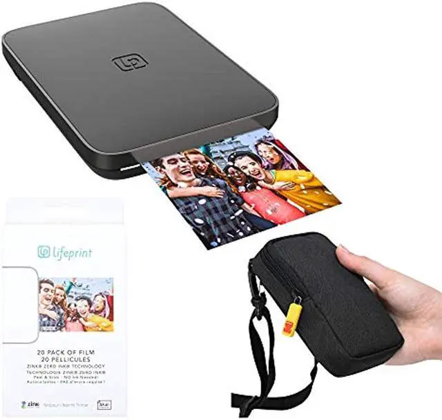 Main image of lifeprint 3x4.5 portable photo and video printer black travel kit