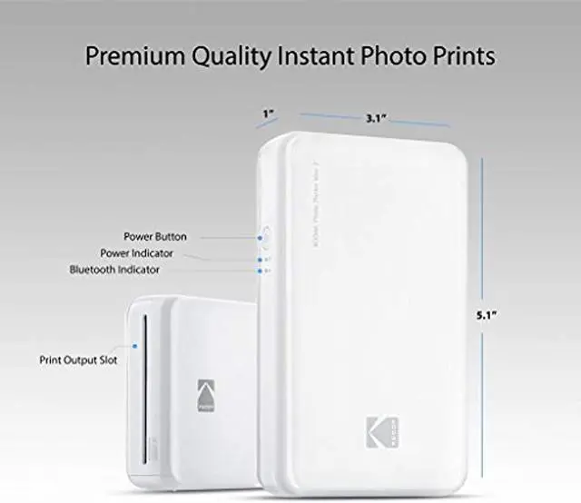 Alt view image 6 of 6 - kodak mini2 instant photo printer black gift bundle + paper 20 sheets + deluxe case + 7 fun sticker sets + twin tip markers + photo album + hanging frames