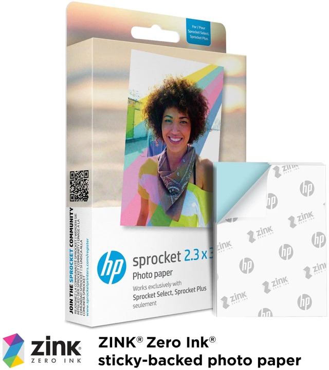 Alt view image 2 of 5 - Sprocket 2.3 x 3.4" Premium Zink Sticky Back Photo Paper (50 Sheets) Compatible with Sprocket Select and Plus Printers