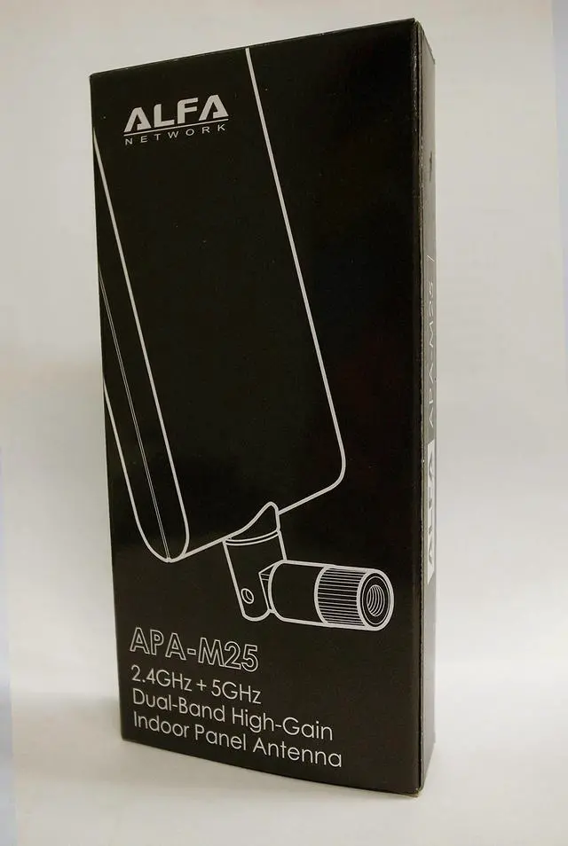 Alt view image 15 of 15 - Alfa APA-M25 2.4/5 GHz dual band directional 10 dBi panel antenna