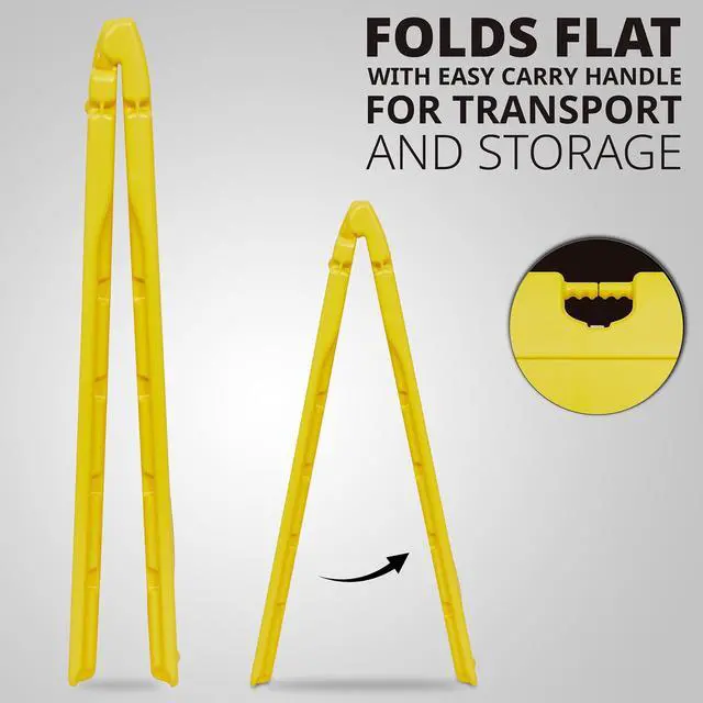 Alt view image 4 of 7 - Jumbl A-Frame Signboard 15.7 x 26 Display Surface  Small Outdoor Sandwich Board w/Weather Resistant PVC Sign Protector & Sand Fill Holes  Dual Signage Stand for Storefront Sidewalk Curb (Yellow)