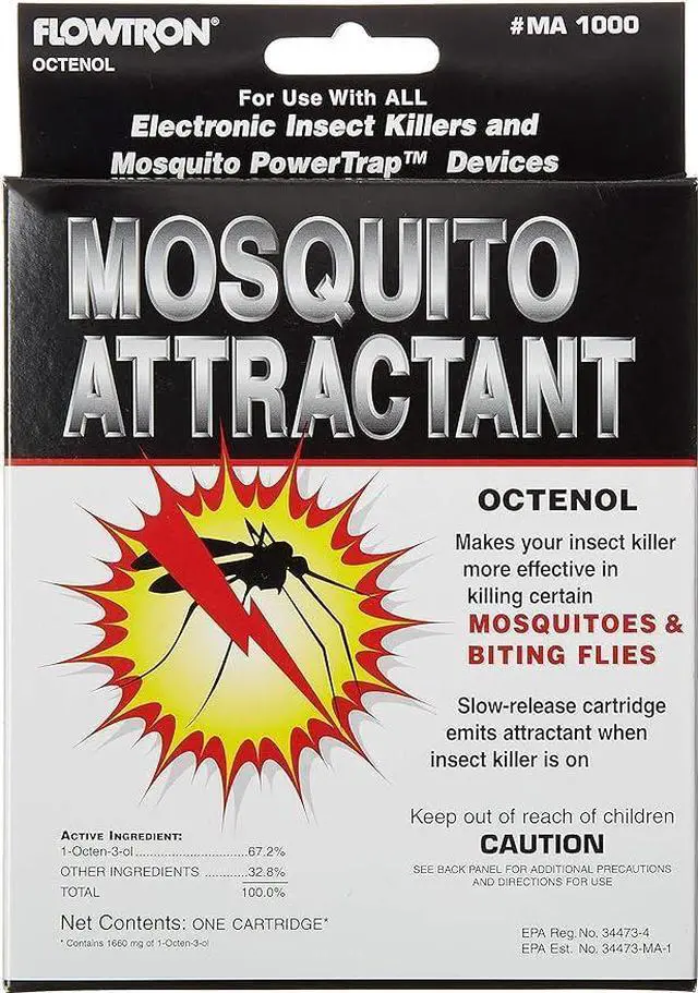 Main image of Flowtron MA-1000 Octenol Mosquito Attractant Cartridge, Compatible with BK-15, BK-40, BK-80, MC-9000, FC-8800 - 3 Pack