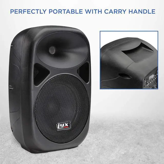 Alt view image 2 of 6 - LyxPro SPA-10 10" Portable PA Speaker System With Metal Tripod Stand Combo Kit Power Active Amplifier Equalizer Bluetooth SD Slot USB MP3 XLR 1/4" 1/8" 3.5mm Inputs Remote Control
