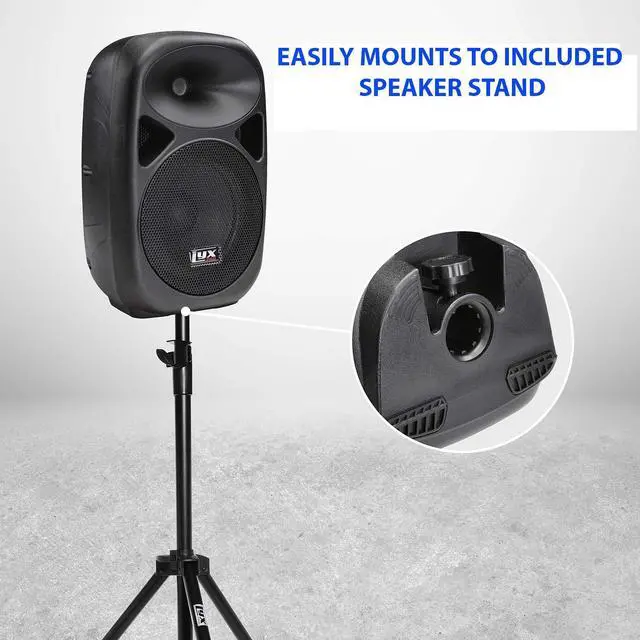 Alt view image 5 of 6 - LyxPro SPA-10 10" Portable PA Speaker System With Metal Tripod Stand Combo Kit Power Active Amplifier Equalizer Bluetooth SD Slot USB MP3 XLR 1/4" 1/8" 3.5mm Inputs Remote Control