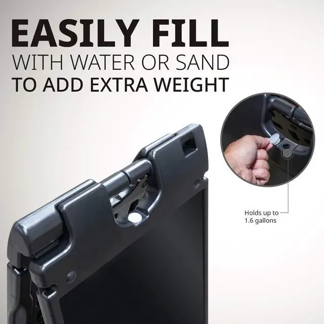 Alt view image 6 of 7 - Outdoor A-Frame Sandwich Signboard 24 x 36 Display Surface w/PVC Sign Protector & Sand Fill Holes Duel Display Signage Stand for Storefront Sidewalk Curb (Black)