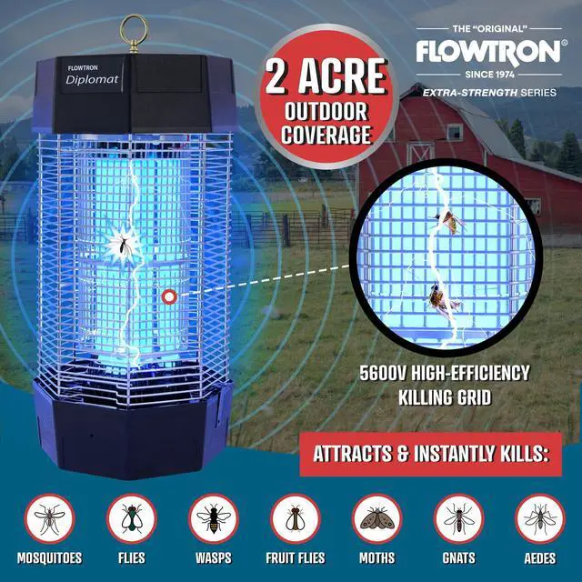 Alt view image 11 of 14 - FLOWTRON FC8800C 120W Electric Indoor/Outdoor Diplomat Fly Control Device