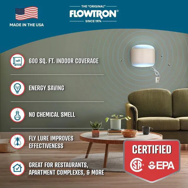 Alt view image 6 of 7 - Flowtron Fly Trap Indoor Wall Sconce | Electric Insect Killer for Flies & Gnats with Dual Lure Method 40W UV Light & Pheromone Attractant | Sticky Strips, 600 Sq Ft for House & Kitchen