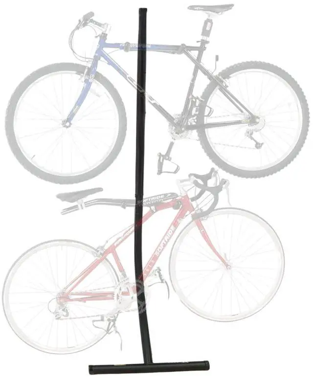 Alt view image 7 of 7 - Saris Bike Bunk 2 Bike Storage Gravity Stand  No Drilling Required, Adjustable Arms, Floor & Wall Protection, Space-Saving Bike Rack for Home, Holds 2 Bikes