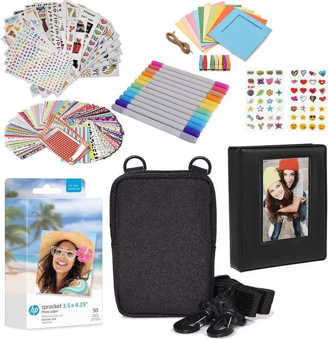 Main image of HP Sprocket 3.5 x 4.25 Zink Photo Paper - Kit: 50 Pack Zink Paper, Case, Photo Album, Markers, Sticker sets