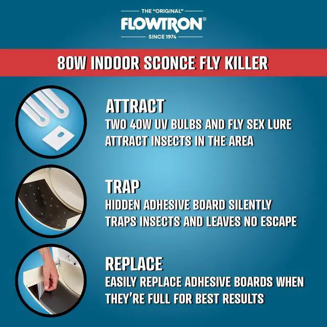 Alt view image 9 of 11 - FLOWTRON FC4800 80W Electric Indoor Only Galaxie Wall Sconce Electronic Fly