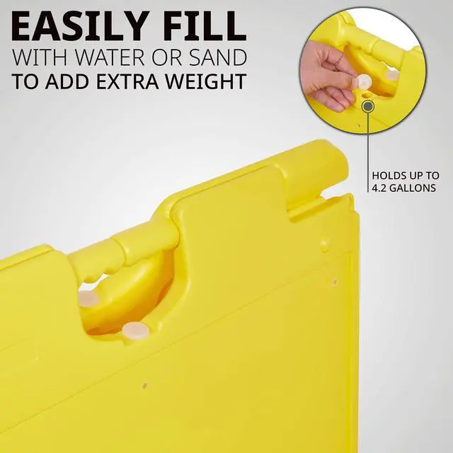 Alt view image 6 of 7 - Jumbl Outdoor A-Frame Sandwich Signboard 24 x 36 Display Surface w/PVC Sign Protector & Sand Fill Holes Duel Display Signage Stand for Storefront Sidewalk Curb (Yellow)