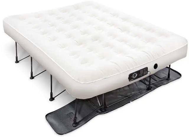 Main image of Ivation EZ-Bed (Queen) Air Mattress with Deflate Defender Technology Dual Auto Comfort Pump and Dual Layer Laminate Material - AirBed Frame & Rolling Case for Guest, Travel, Vacation, Camping