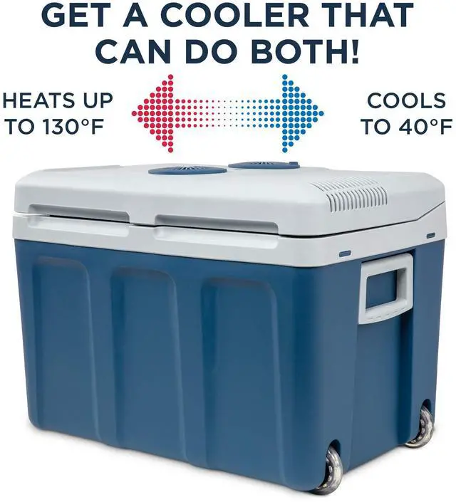 Alt view image 3 of 7 - Ivation Electric Cooler & Warmer with Wheels & Handle |48 Quart (45 L) Portable Thermoelectric Fridge For vehicles & Trucks| 110V AC Home Power Cord & 12V Car Adapter for Camping, Travel & Picnics