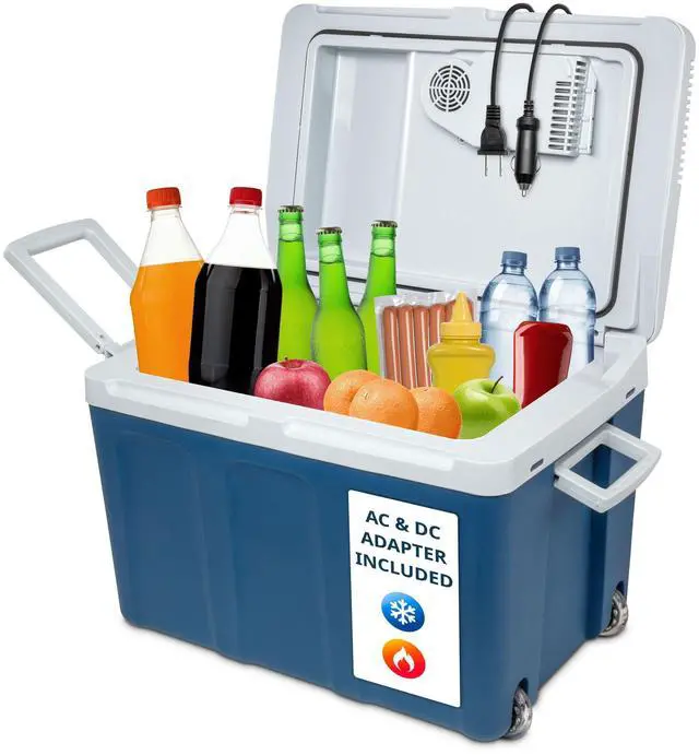 Main image of Ivation Electric Cooler & Warmer with Wheels & Handle |48 Quart (45 L) Portable Thermoelectric Fridge For vehicles & Trucks| 110V AC Home Power Cord & 12V Car Adapter for Camping, Travel & Picnics