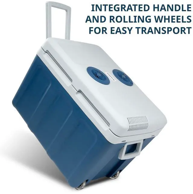 Alt view image 4 of 7 - Ivation Electric Cooler & Warmer with Wheels & Handle |48 Quart (45 L) Portable Thermoelectric Fridge For vehicles & Trucks| 110V AC Home Power Cord & 12V Car Adapter for Camping, Travel & Picnics