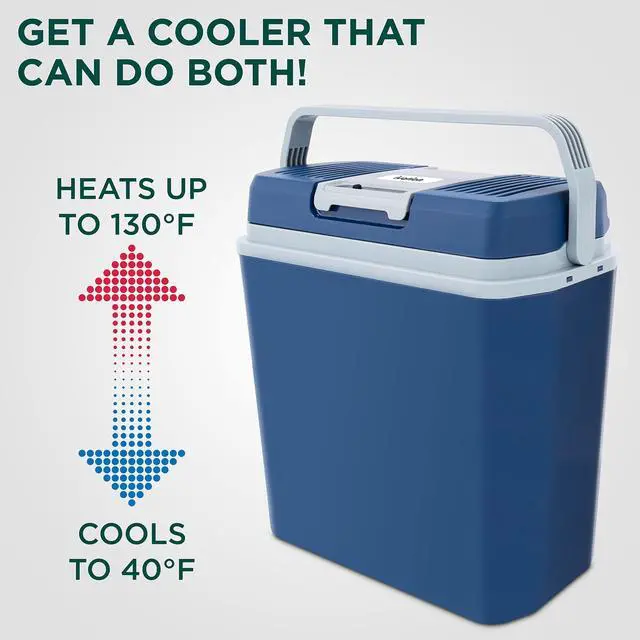 Alt view image 2 of 7 - Ivation Electric Cooler & Warmer with Handle | 24 L Portable Thermoelectric Fridge for Vehicles & Trucks| 110V AC Home Power Cord & 12V Car Adapter for Camping, Travel & Picnics