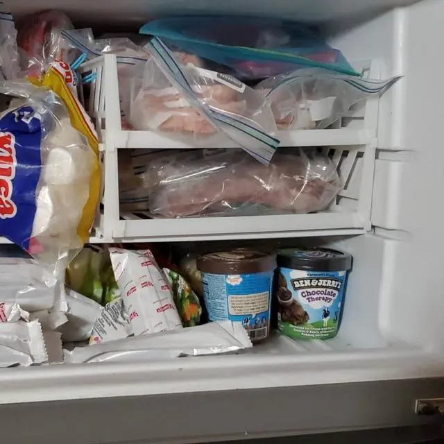 Alt view image 6 of 6 - Jumbl E.P Adjustable Freezer Organizer Shelves, Stackable Plastic Shelving for Freezers, Refrigerators and Cupboards - Space Saving and Easy to Assemble Design