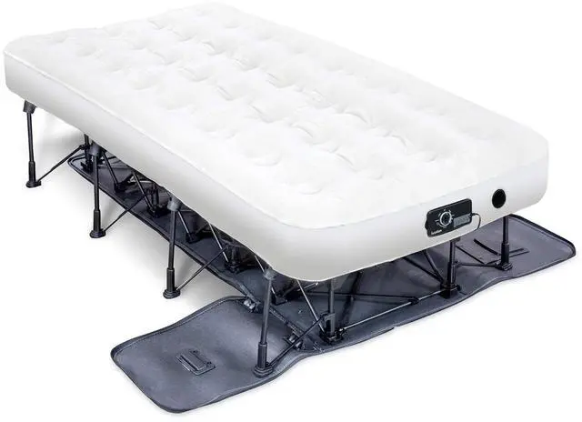Main image of Ivation EZ-Bed (Twin) Air Mattress With Frame & Rolling Case, Self Inflatable, Blow Up Bed Auto Shut-Off, Comfortable Surface AirBed, Best for Guest, Travel, Vacation, Camping