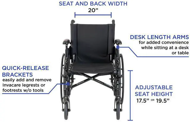 Alt view image 5 of 6 - Invacare 9000 XT High Performance Lighter Weight Wheelchair, With Desk Length Arms, 20" Seat Width, 9XT_33131, Black Satin