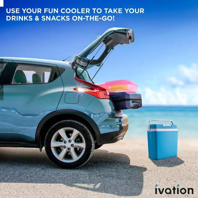 Alt view image 6 of 7 - Ivation Electric Cooler & Warmer with Handle | 24 L Portable Thermoelectric Fridge for Vehicles & Trucks| 110V AC Home Power Cord & 12V Car Adapter for Camping, Travel & Picnics