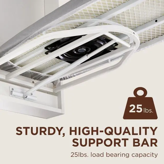 Alt view image 3 of 7 - Ivation Wall-Mounted Swivel Ironing Board Cabinet, Foldable Ironing Storage Station for Home, Apartment, Easy-Release Lever, Garment Hooks, White