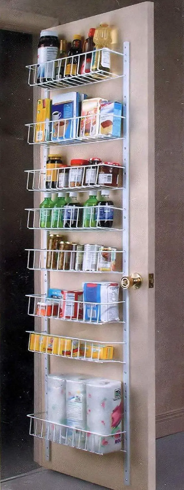 Alt view image 3 of 4 - Jumbl 24" Wide Adjustable Door/Wall Mount Hanging Spice Storage Rack