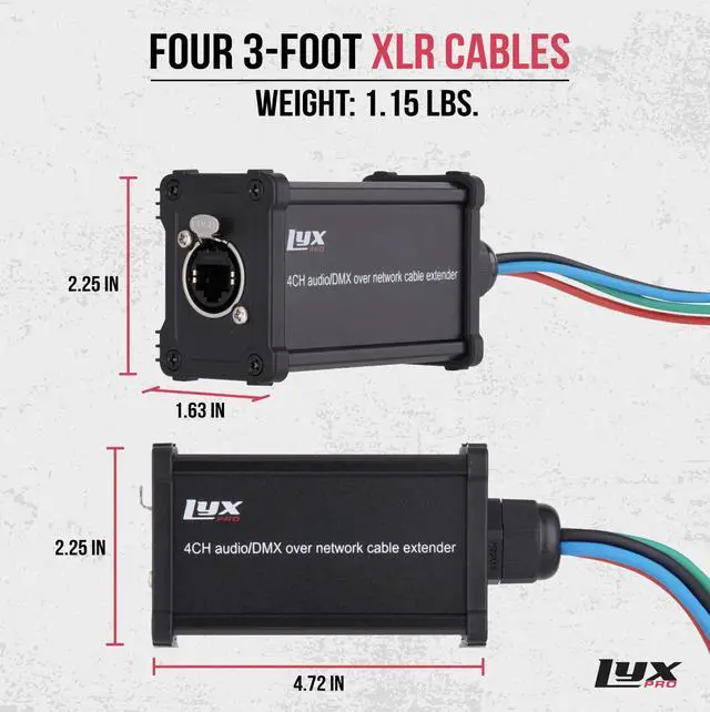 Alt view image 2 of 7 - LyxPro XLR 3 Feet Audio Snake 4 Channel 3 Pin Multi Network Breakout for Stage and Recording Studio Female Connection, Great For Sound and Lighting Transfer