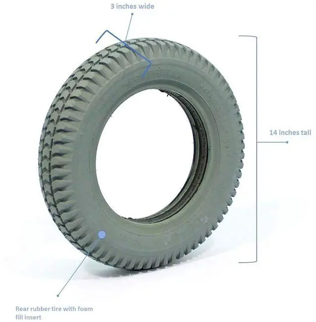 Alt view image 2 of 4 - Invacare 1118274 Wheelchair Tire with Foam Fill Insert Kit, 14" x 3" Size