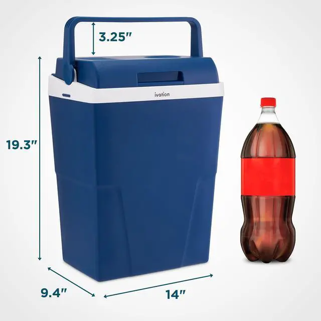 Alt view image 2 of 7 - Ivation Electric Cooler & Warmer 27 Quart (25 L) Portable Thermoelectric Fridge For vehicles & Trucks| 110V AC Home Power Cord & 12V Car Adapter for Camping, Travel & Picnics