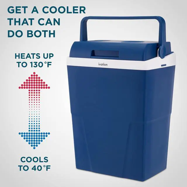 Alt view image 3 of 7 - Ivation Electric Cooler & Warmer 27 Quart (25 L) Portable Thermoelectric Fridge For vehicles & Trucks| 110V AC Home Power Cord & 12V Car Adapter for Camping, Travel & Picnics