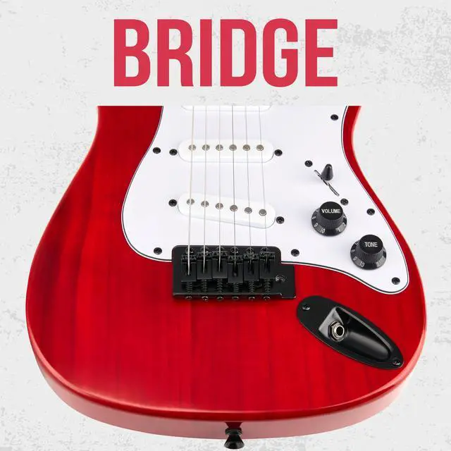 Alt view image 4 of 7 - LyxPro CS 30 Electric Guitar Kit for Beginner, Intermediate & Pro Players with Guitar, Amp Cable, 6 Picks & Learners Guide | Solid Wood Body, Volume/Tone Controls, 5-Way Pickup - Red