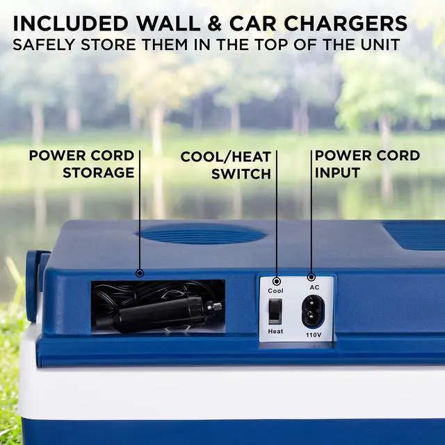 Alt view image 5 of 7 - Ivation Electric Cooler & Warmer 27 Quart (25 L) Portable Thermoelectric Fridge For vehicles & Trucks| 110V AC Home Power Cord & 12V Car Adapter for Camping, Travel & Picnics