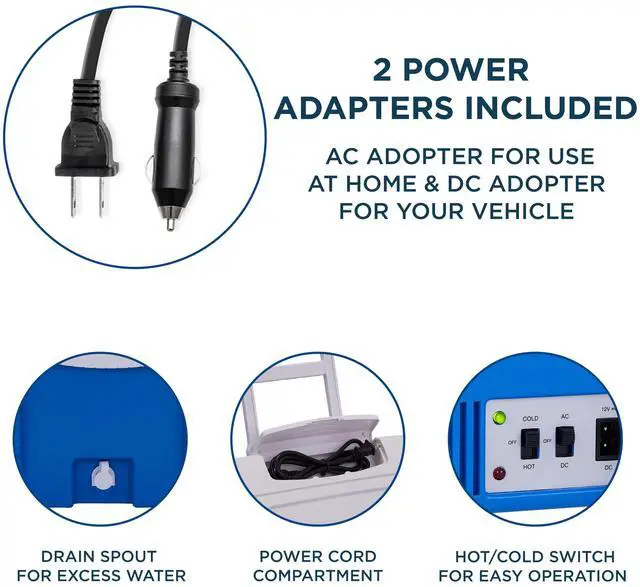 Alt view image 4 of 7 - Ivation Electric Cooler & Warmer with Wheels & Handle |50 Quart (48 L) Portable Thermoelectric Fridge For vehicles & Trucks| 110V AC Home Power Cord & 12V Car Adapter for Camping, Travel & Picnics