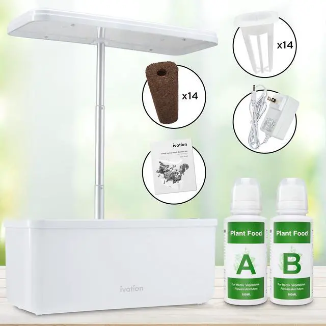 Alt view image 3 of 7 - Ivation 7-Pod Indoor Hydroponics Growing System Kit Herb Garden planter w/ LED Grow Light