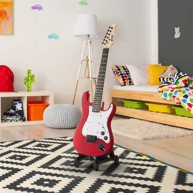 Alt view image 7 of 7 - LyxPro CS 30 Electric Guitar Kit for Beginner, Intermediate & Pro Players with Guitar, Amp Cable, 6 Picks & Learners Guide | Solid Wood Body, Volume/Tone Controls, 5-Way Pickup - Red