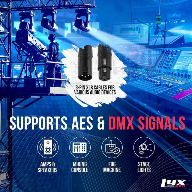 Alt view image 3 of 7 - Pair of LyxPro Audio Snake 8 Channel XLR 3 Pin Multi Network Breakout for Stage Sound Lighting And Recording Studio XLR to RJ45 Ethercon With 3 Feet Cable Connection