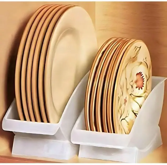Main image of Jumbl 10-Inch Veritcal Dinner Holder, Cabinet Space Saver and Organizer, Plastic Plate Cradle pefect for small cabinet storage, RV's, apartments. Comes with 1 Cradle (Dinner Plate)