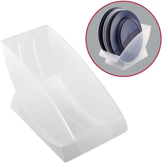 Alt view image 2 of 7 - Jumbl 10-Inch Veritcal Dinner Holder, Cabinet Space Saver and Organizer, Plastic Plate Cradle pefect for small cabinet storage, RV's, apartments. Comes with 1 Cradle (Dinner Plate)