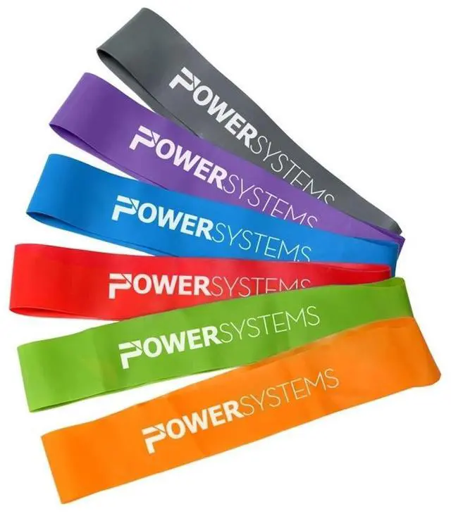 Main image of Power Systems Versa Loop Resistance Training Bands for Full Body Home Gym Strength Workouts for Arms, Legs, Chest, and More Muscle Groups, Set of 6