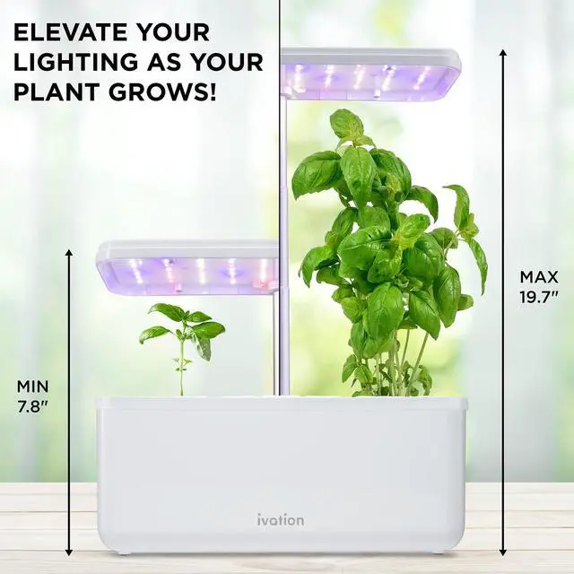 Alt view image 4 of 7 - Ivation 7-Pod Indoor Hydroponics Growing System Kit Herb Garden planter w/ LED Grow Light
