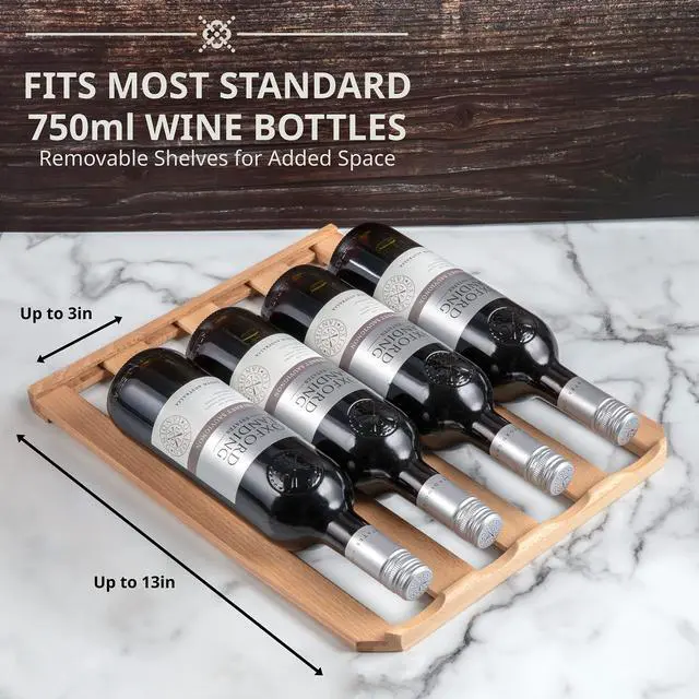 Alt view image 6 of 7 - Ivation 24 Bottle Compressor Wine Cooler Refrigerator w/Lock | Large Freestanding Wine Cellar For Red, White, Champagne or Sparkling Wine | 41f-64f Digital Temperature Control Fridge Stainless Steel